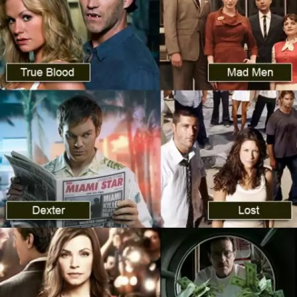 Mejor Drama: Breaking bad; Dexter; The good wife; Lost; Mad men y True blood.