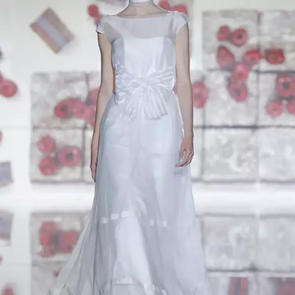 Vestido con tres texturas.