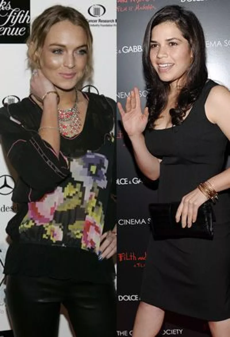 La protagonista de ‘Ugly Betty’ le bajó los pantalones a Lohan sin saber que no traía ropa interior, ésta última se apenó muchísimo.