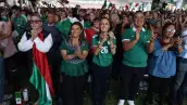 Sheinbaum y Brugada festejo gol