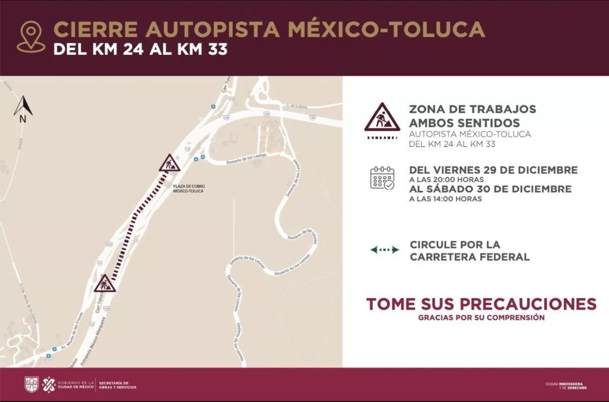 Cierre de la autopista México-Toluca 