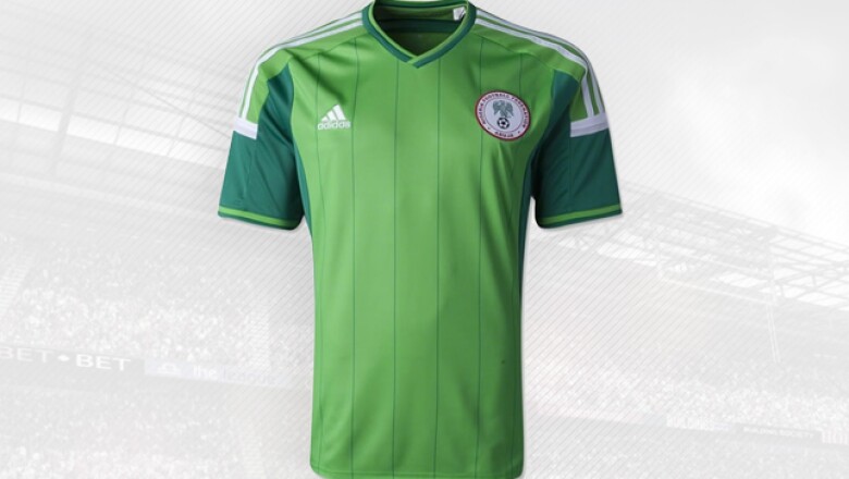 Las Águilas africanas usarán esta playera diseñada por Adidas, firma que tiene 40 años en el negocio del futbol