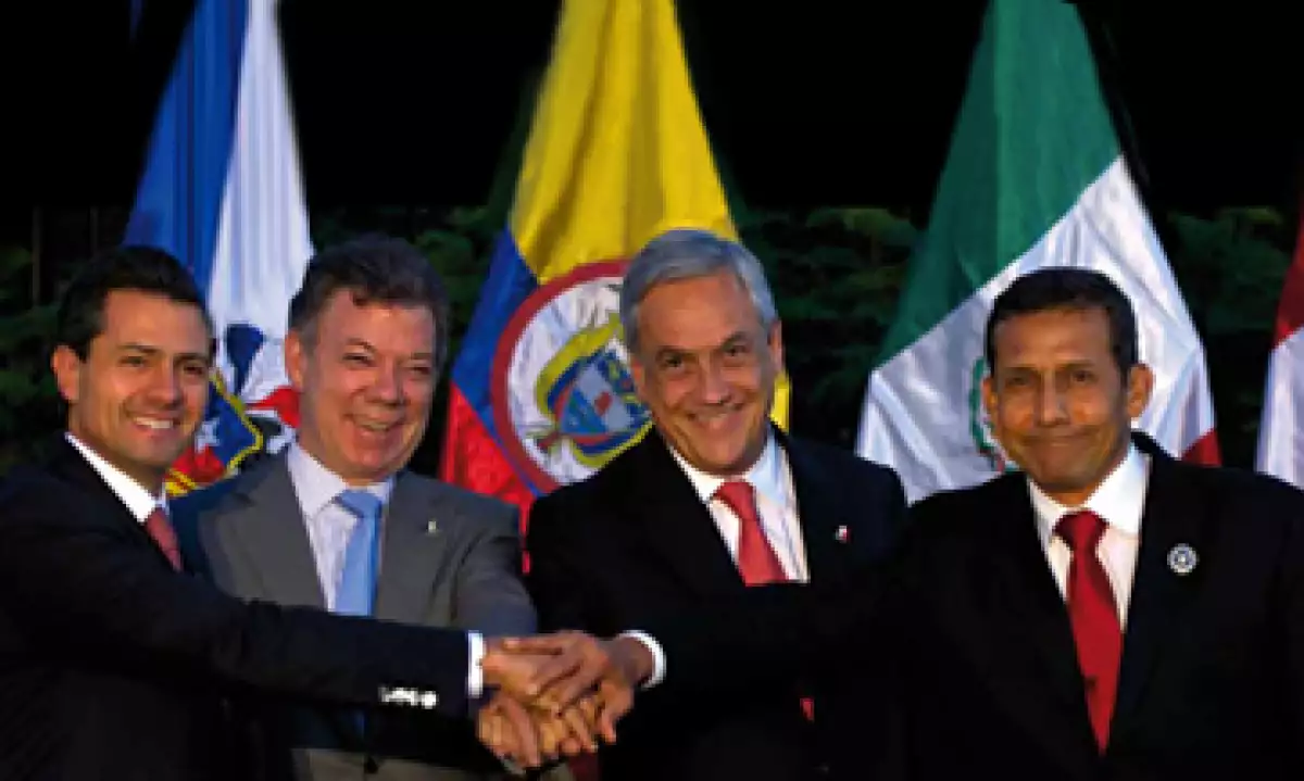 De izquierda a derecha los presidentes Enrique Peña Nieto, Juan Manuel Santos, Sebastián Piñera, y Ollanta Humala. (Foto: Tomada de presidencia.gob.mx)