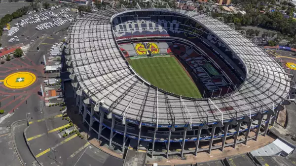 Aerial view of aztec stadium in Mexico City