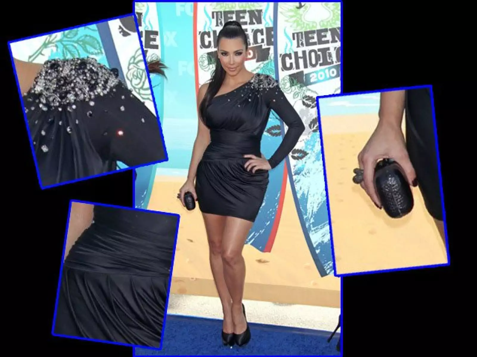 Kim Kardashion llevó un ´one shoulder´ negro de  Zuhair Murad