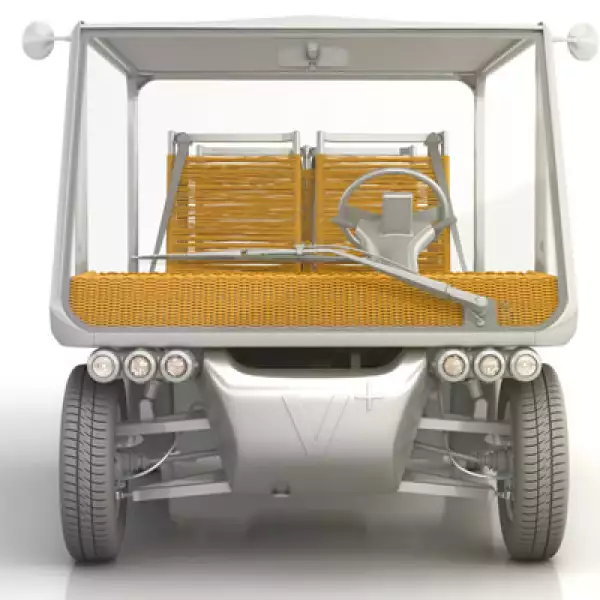 Formado básicamente de aluminio, recorre hasta 59 km a una velocidad de 48 km/h; la carga completa de su batería es de seis horas.