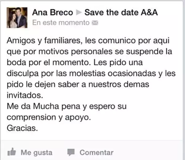 Este es el mensaje que Ana Brenda escribió para sus invitados.