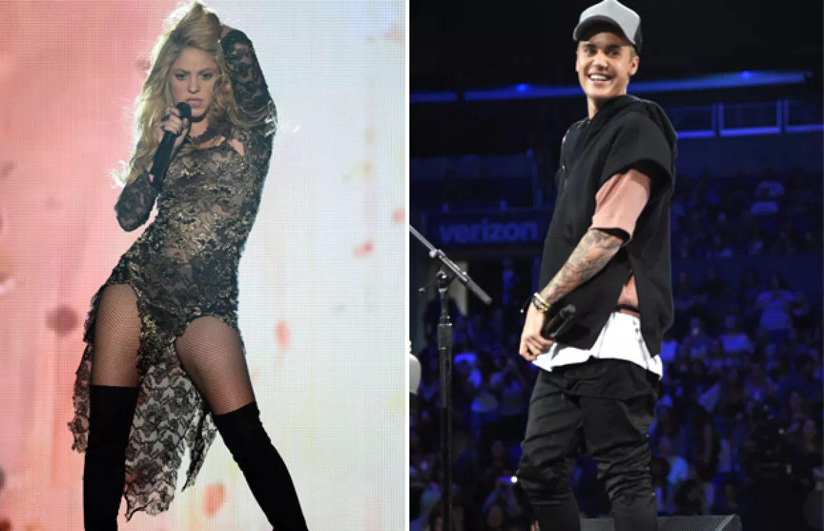 Shakira cobra cerca de medio millón de dólares y Justin Bieber obtiene ganancias superiores al millón por un solo show.