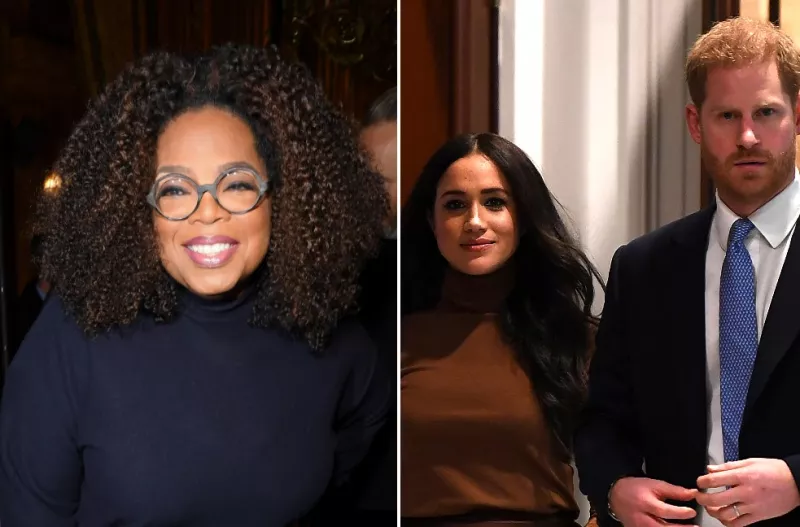 Oprah Winfrey, Meghan Markle y el príncipe Harry