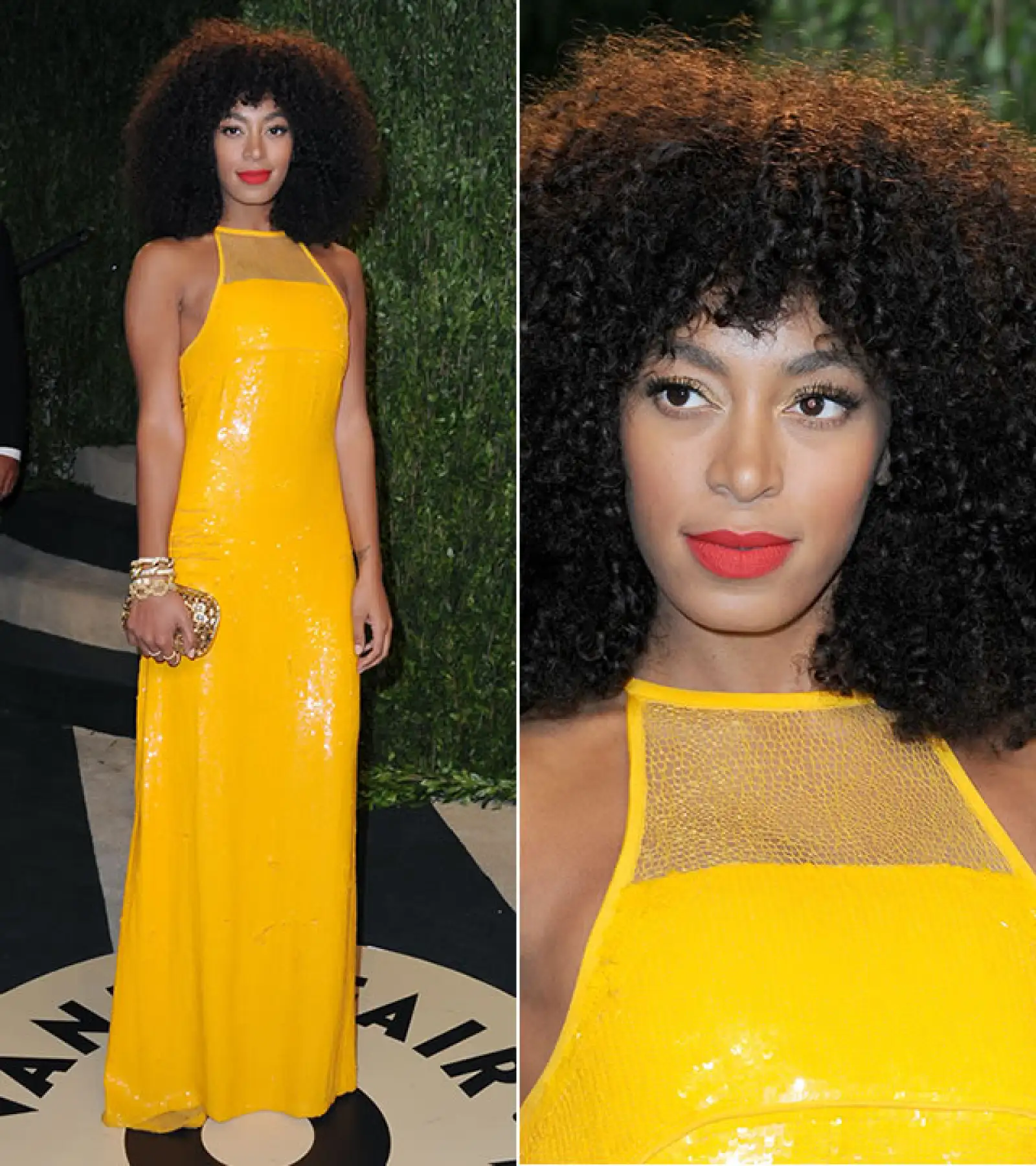 Post Oscar Vanity Fair Party 2013: Una vez más la vimos con su clásico afro, esta vez llevando los labios súper rojos para contrastar con su vestido Emilio Pucci.