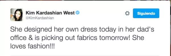 Con este tuit anunció el debút de su hija.