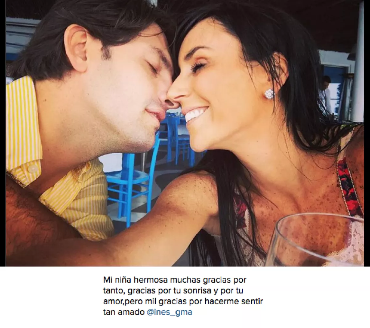 Desde su cuenta privada de Instagram, Víctor Manuel acompañó esta imagen con un tierno mensaje para su esposa.