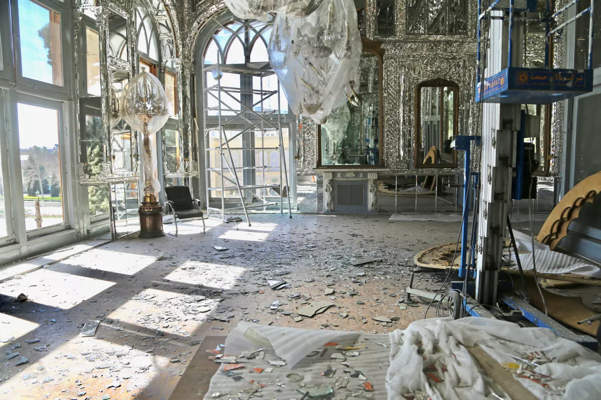 Una vista del histórico Palacio Golestan, que está en la Lista del Patrimonio Mundial de la UNESCO, y que había servido durante años como centro administrativo de la dinastía Qajar, fue dañada en los ataques de Israel y los Estados Unidos dirigidos a la capital de Irán, Teherán, el 3 de marzo de 2026