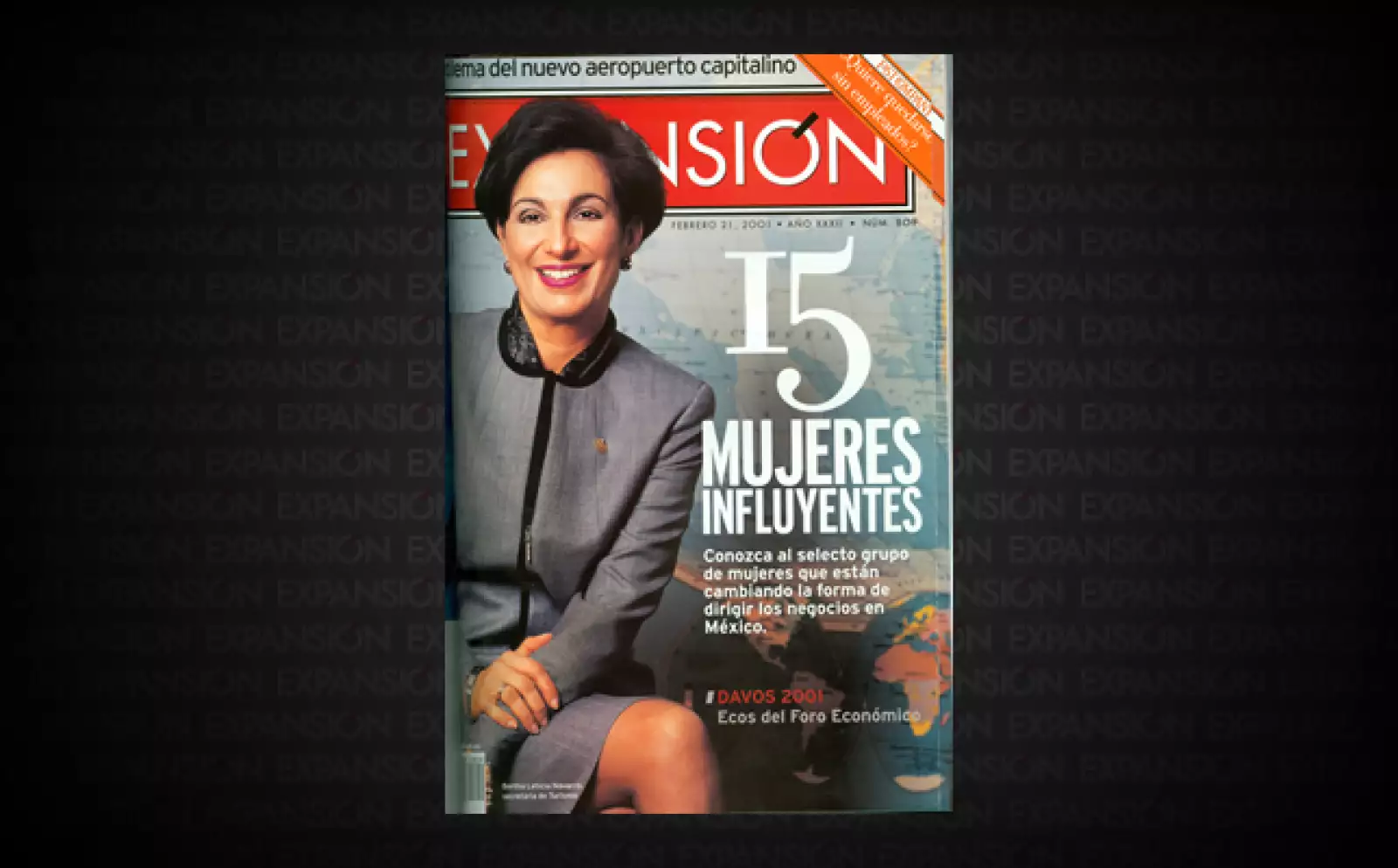 Este año fueron ’15 mujeres influyentes’. En aquel año sólo 20% de los puestos en el grupo de funcionarios y directivos asalariados, eran ocupados por mujeres. En esta portada, Bertha Leticia Navarro, secretaria de Economía.