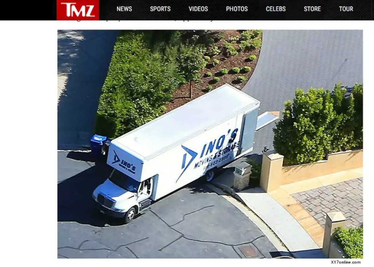 Un camión de mudanzas fue visto el jueves pasado.