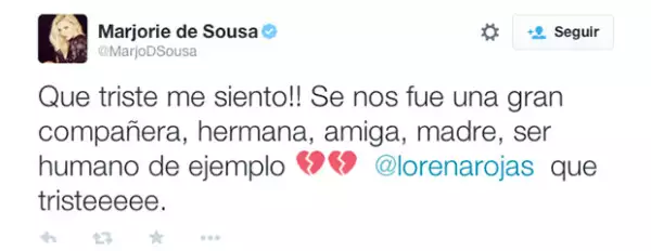 La actriz mencionó todo lo bueno de Lorena Rojas.