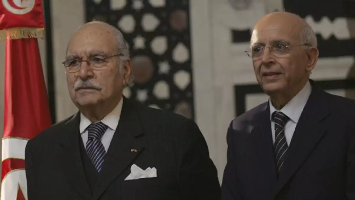 el presidente tunecino, fued mebaza y primer ministro mohamed ghannouchi
