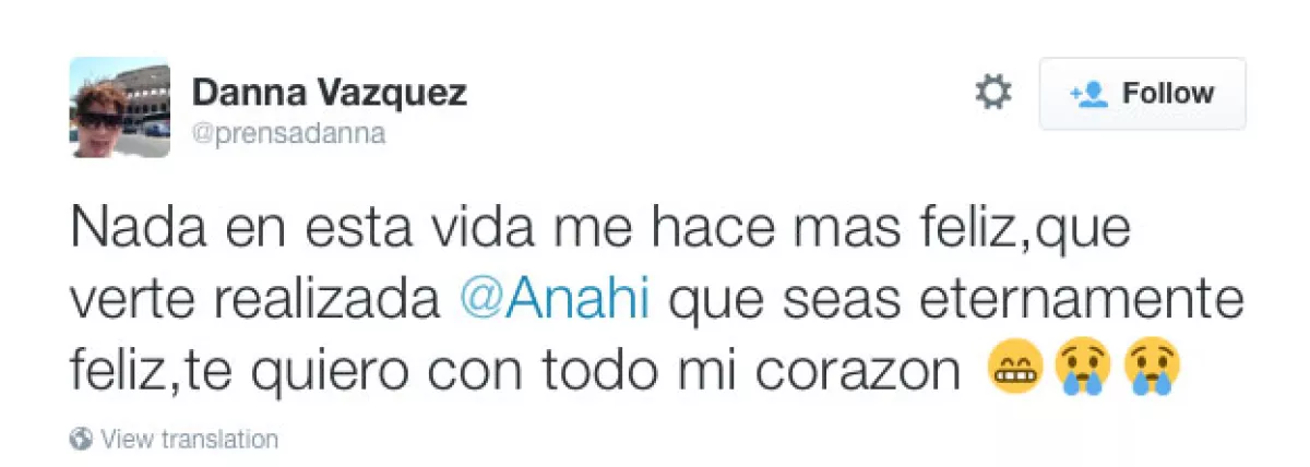 Danna Vázquez también felicitó a Anahí.