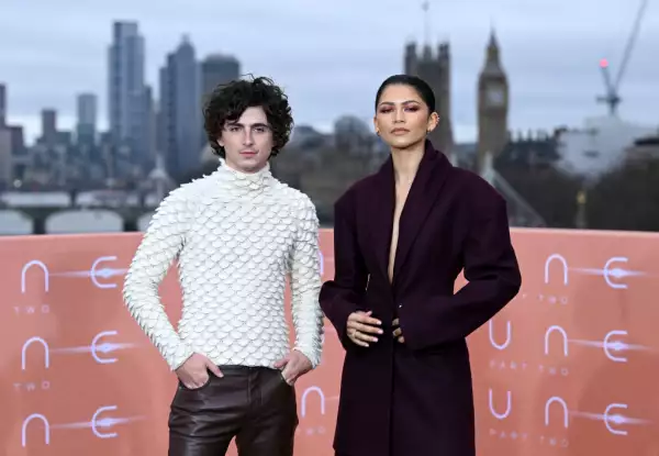 Foto de Timothée Chalamet y Zendaya durante el estreno de Dune 2 en Londres.