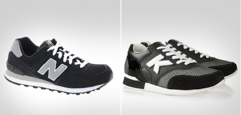 Del lado izquierdo los zapatos originales de New Balance y del derecho un modelo de la colección presentada por el diseñador de Chanel en abril pasado.