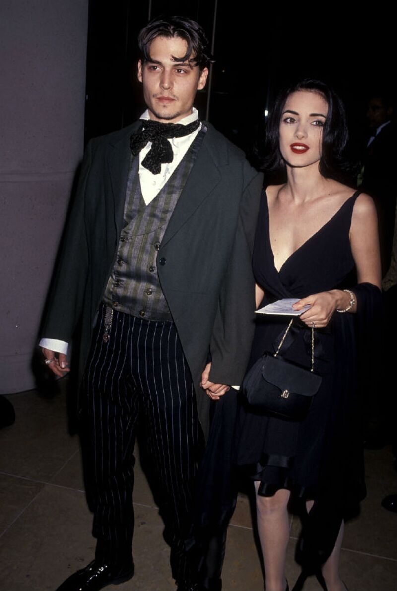 Johnny y Winona a su llegada a los Golden Globes de 1991.