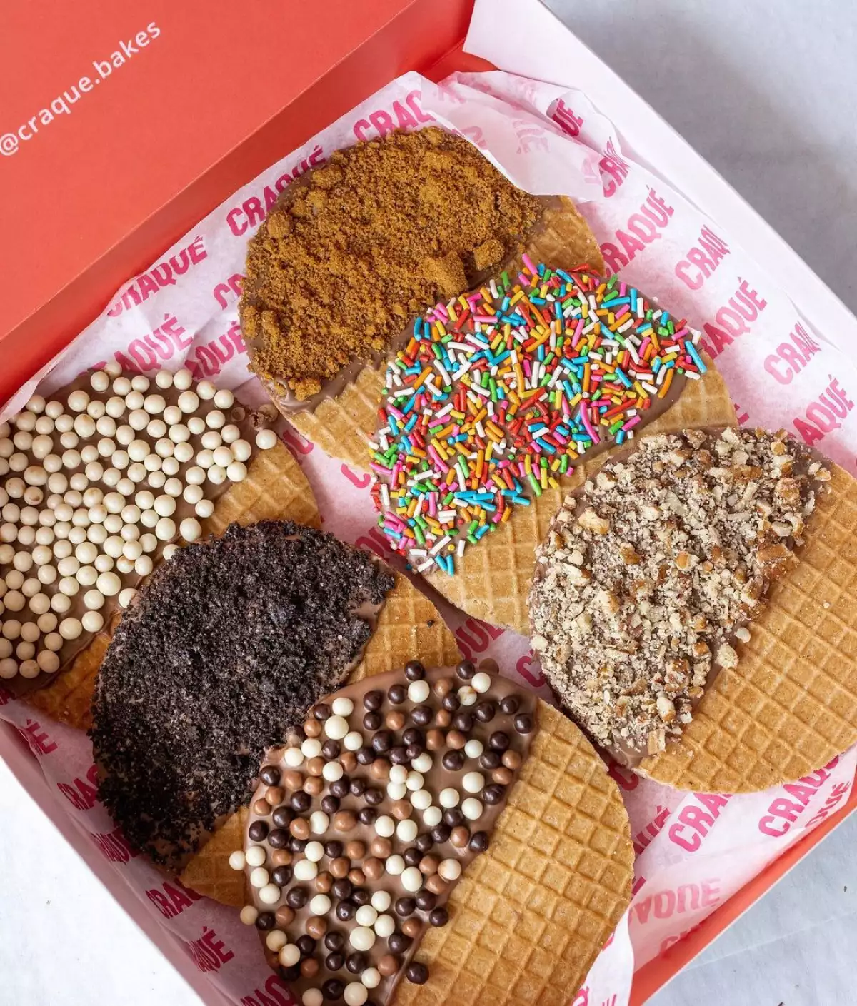 Los famosos stroopwafels con diferentes toppings
