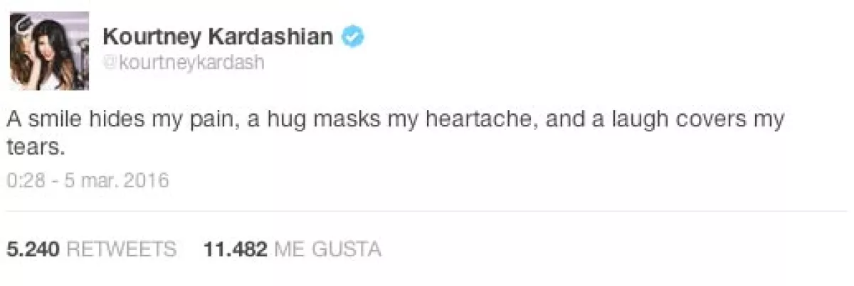 Kourt se mostró dolida después de que las fotos fueran reveladas.