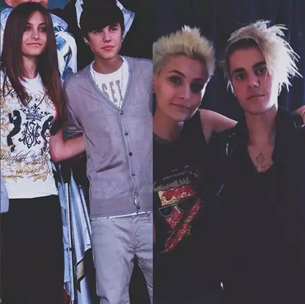 Paris Jackson presumió esta foto de los cambios de imagen similares que ella y Justin han tenido.