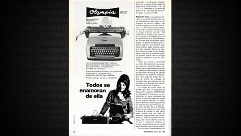 Olympia era una de las marcas líderes en máquinas de escribir en aquellos años.