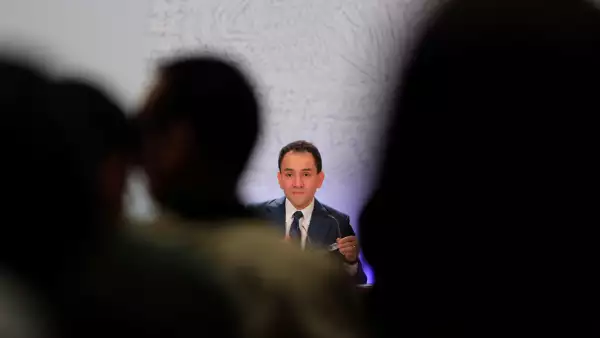 Arturo Herrera, new Mexico's Finance Minister, attends a news conference in Mexico City