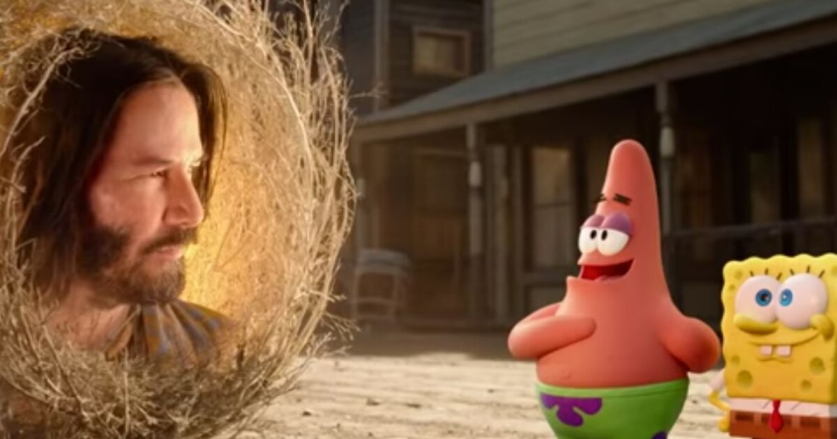 Keanu Reeves sorprende al aparecer en el tráiler de la cinta de Bob Esponja