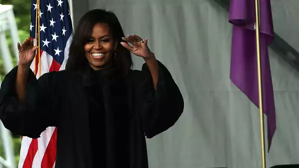 Michelle Obama en el City College de Nueva York.