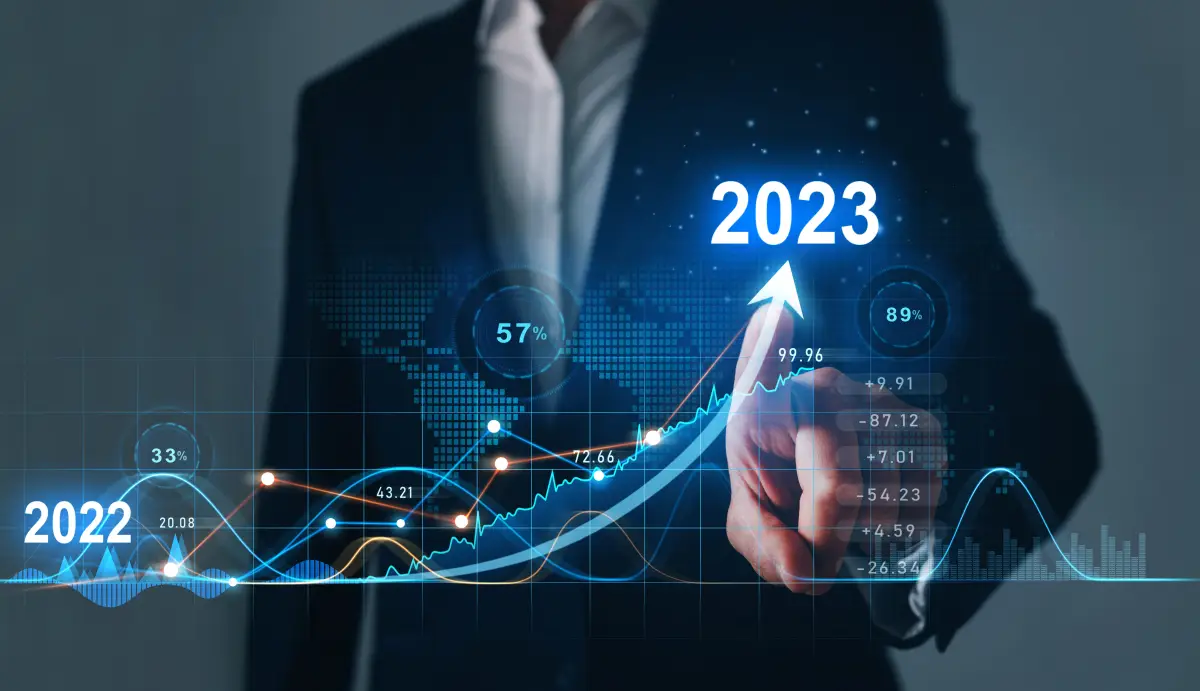 gráfica financiera con año 2023