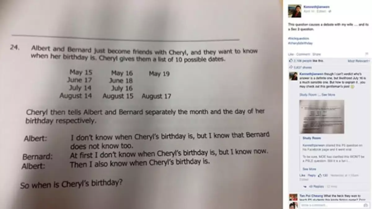 problema de logica cumpleaños de cheryl