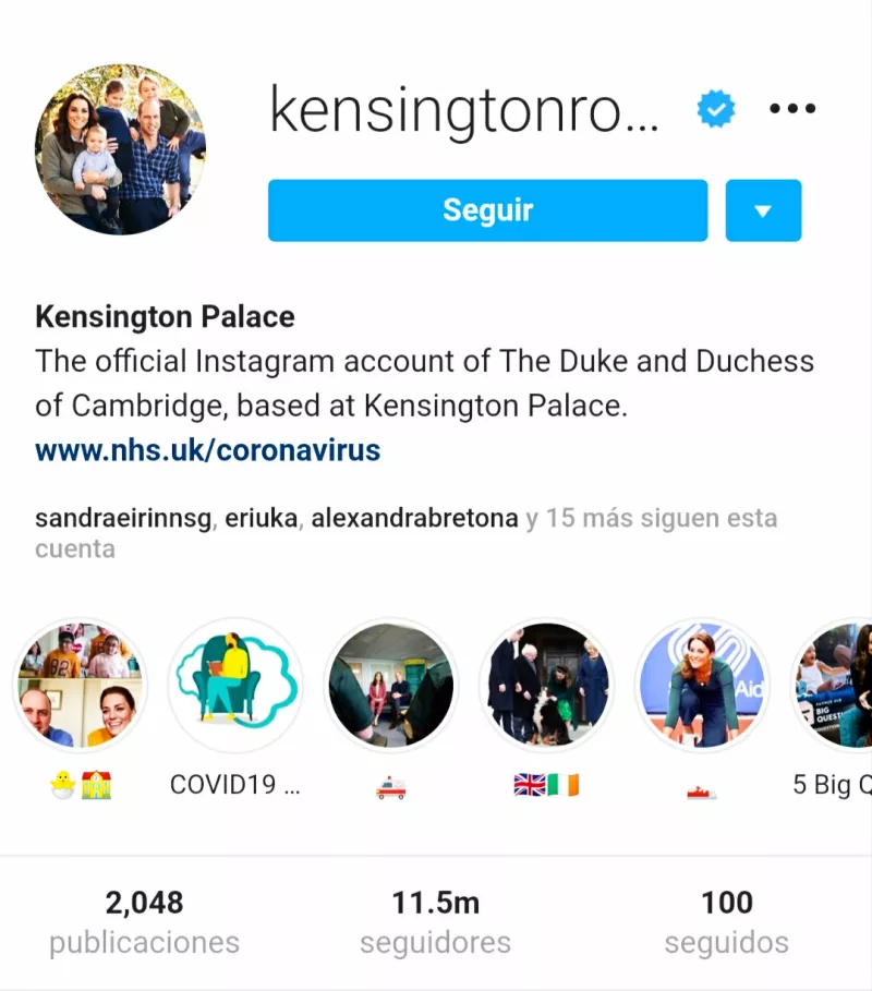 Instagram Kate Middleton y príncipe William
