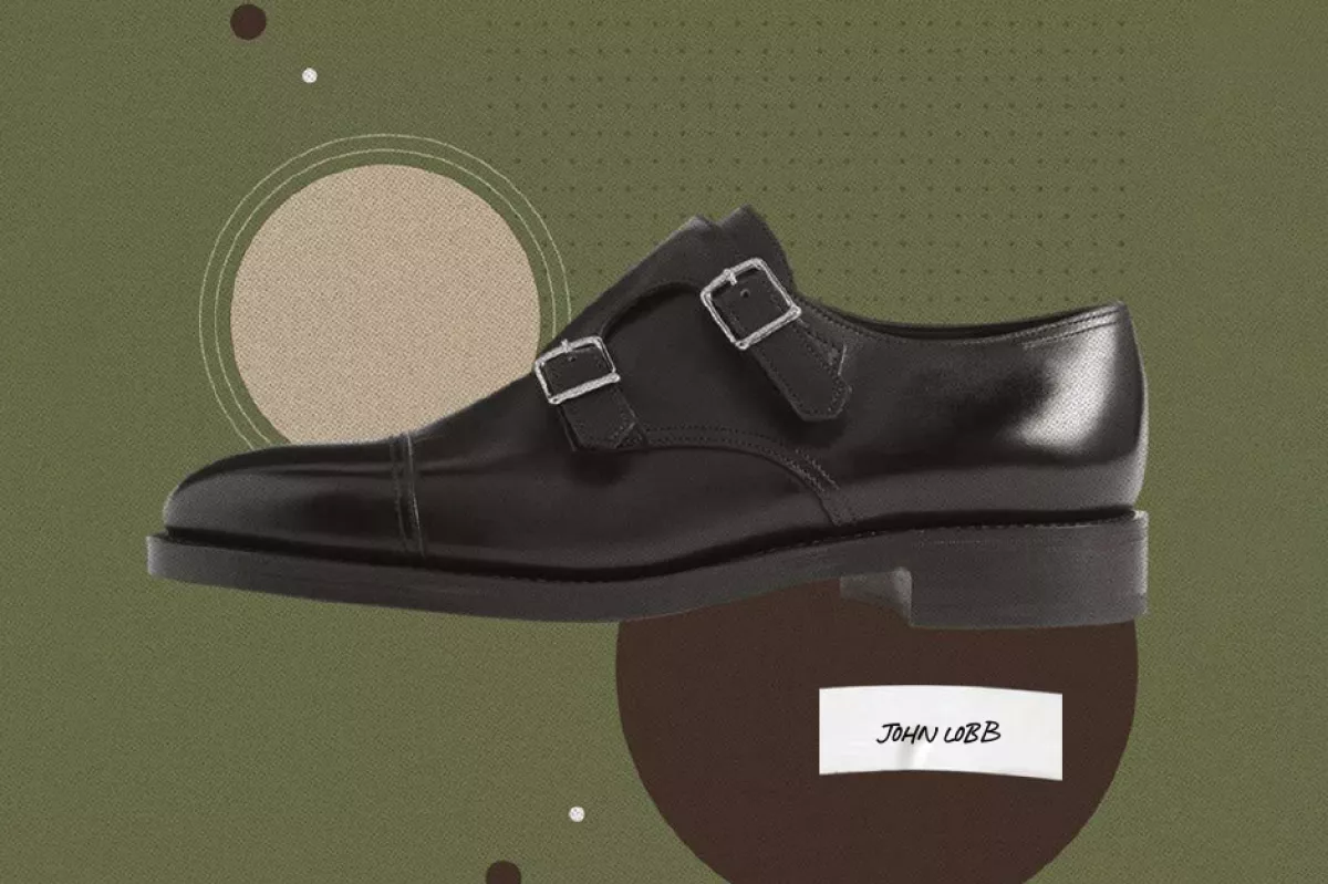 foto de unos zapatos tipo monk straps en color negro de la marca john lobb
