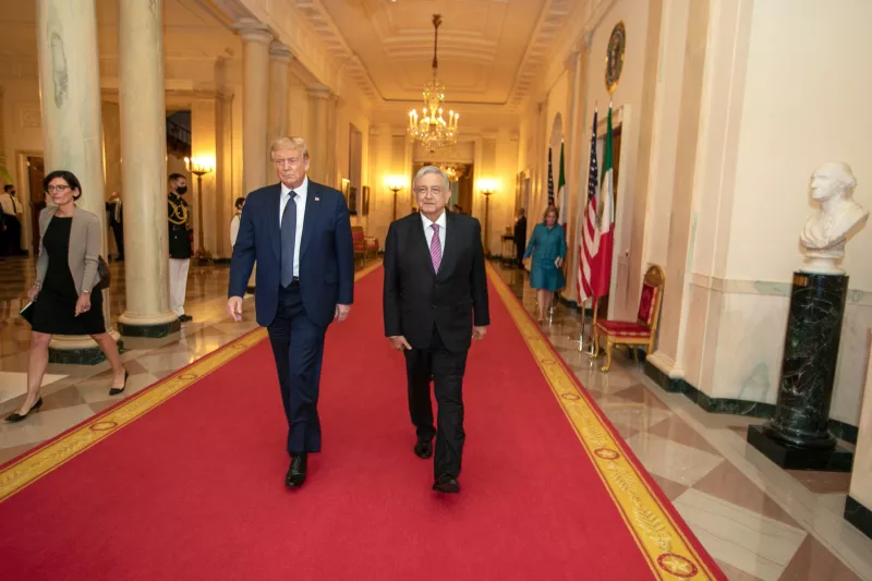 El Presidente de Estados Unidos, Donald Trump, ofreció una cena en la Casa Blanca en honor del Presidente de México, Andrés Manuel López Obrador, y su comitiva.