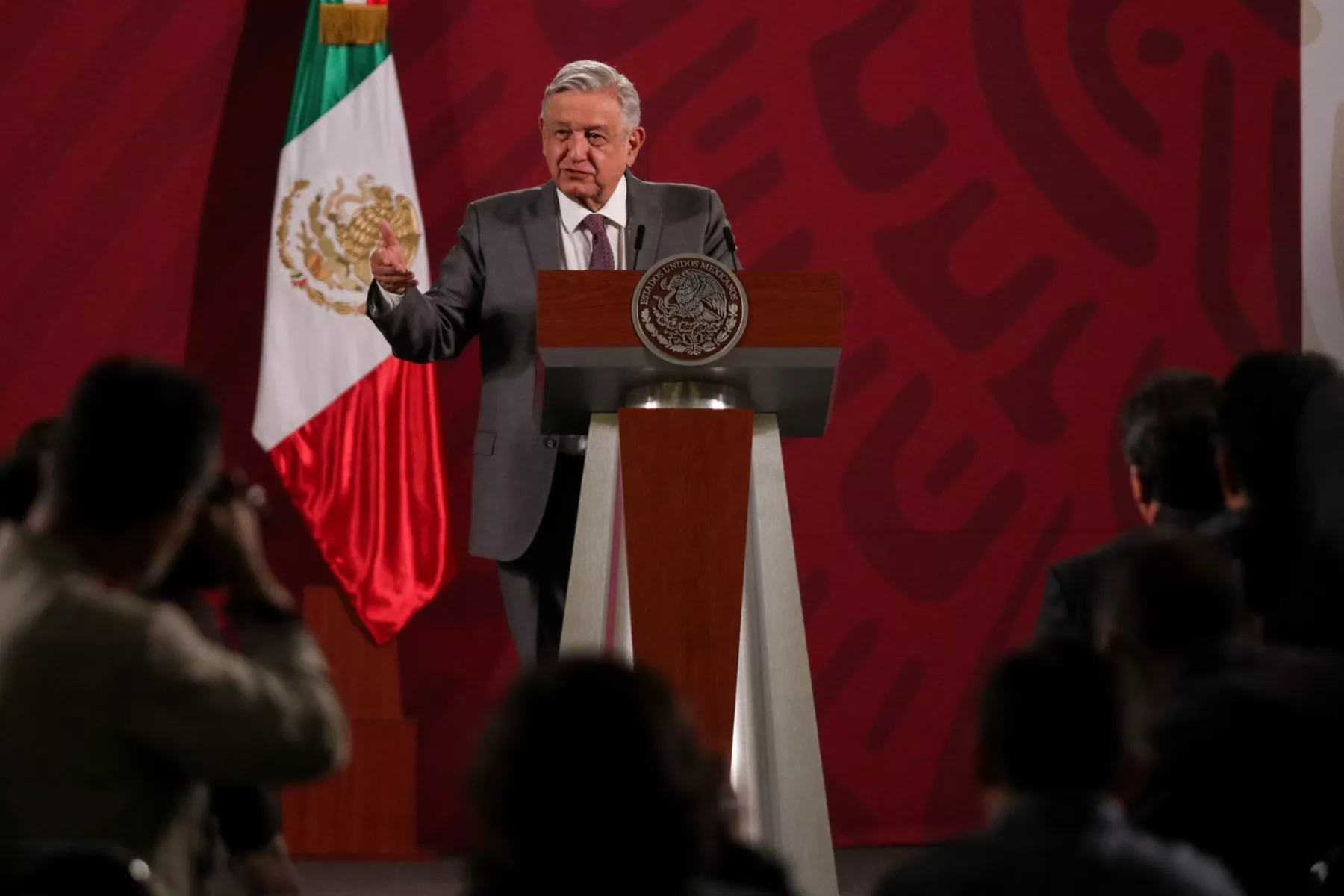 Andrés Manuel López Obrador, presidente de México, durante la conferencia matutina, donde anunció el Plan de Emergencia de cara a la pandemia por Covid-19.