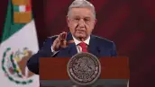 Andrés Manuel López Obrador, presidente de México durante conferencia de prensa en Palacio Nacional.