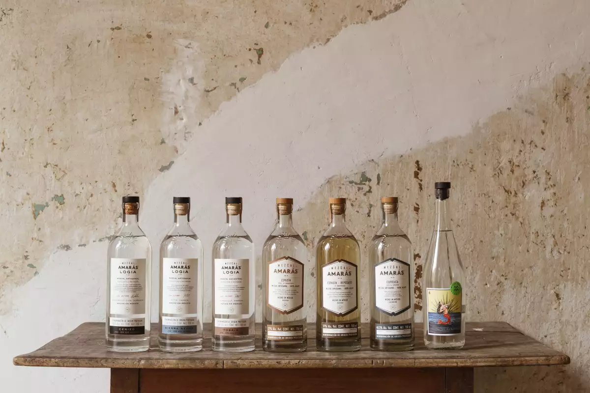 Mezcales de la casa Amarás. (Cortesía)