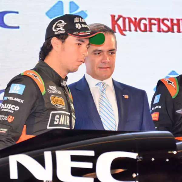 Checo Pérez y Miguel Ángel Mancera.