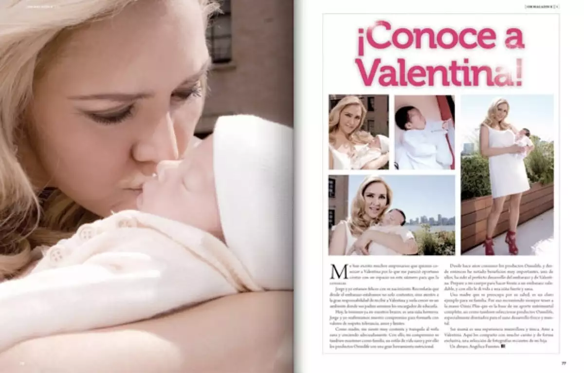 La esposa de Jorge Vergara dio a conocer a su pequeña hija mediante una selección de fotos que fueron publicadas en la revista oficial de Omnilife.