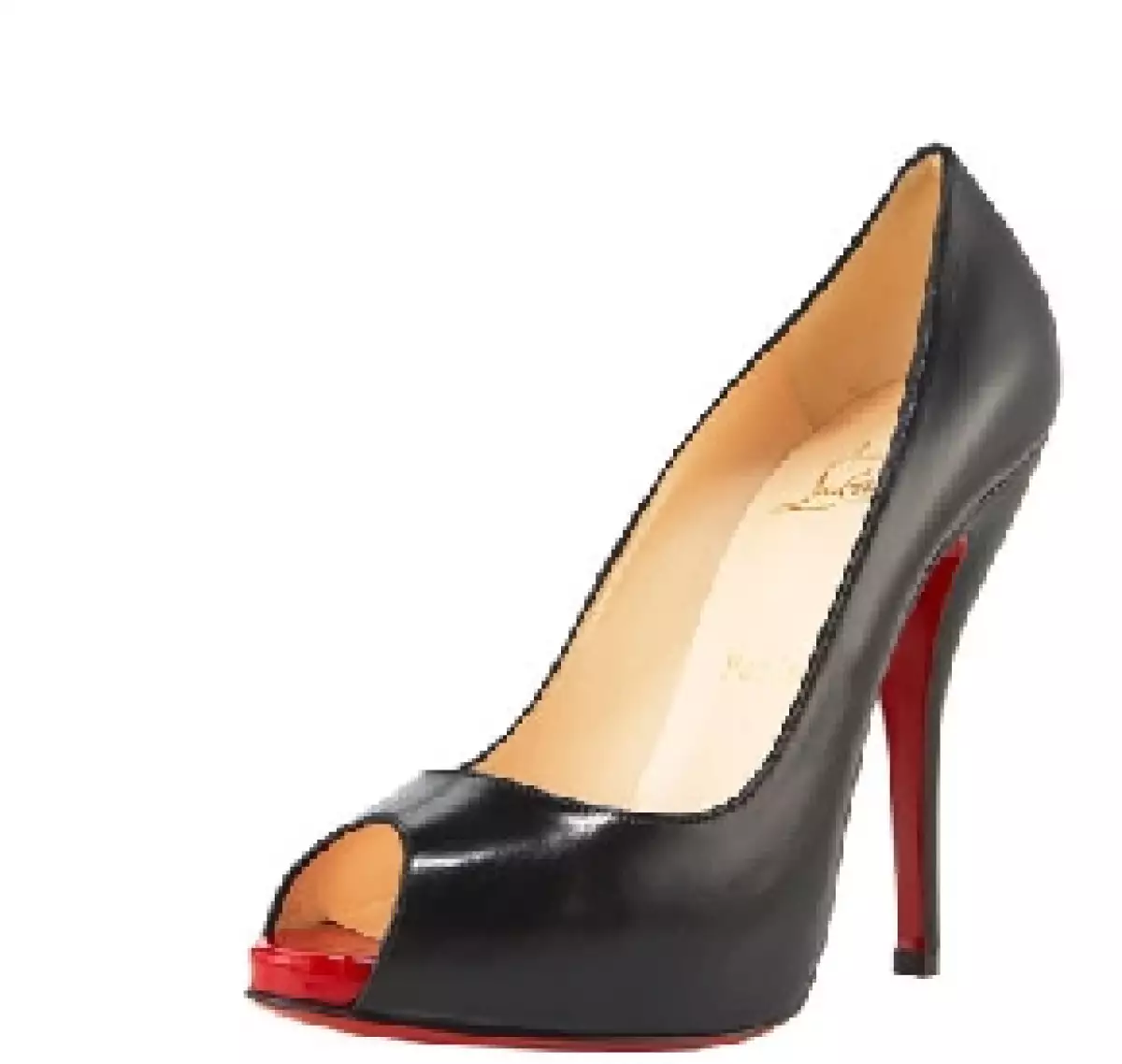 Zapatos `peep toe´ de Christian Louboutin.