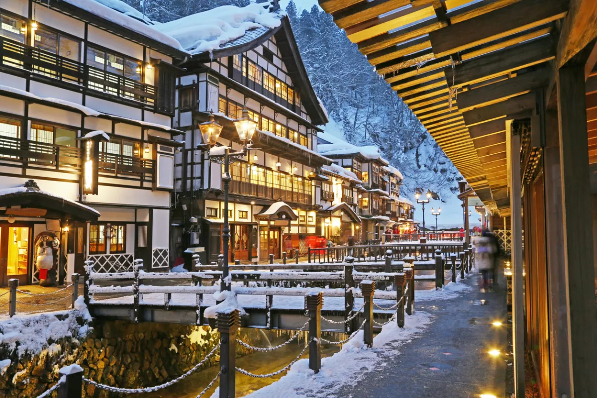 Ginzan Onsen in winter
