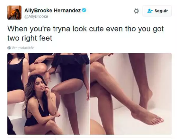 Ally Brooke hizo público el error en su cuenta de Twitter.