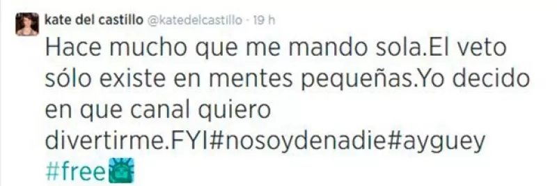 La actriz expresó en Twitter que ella decide en qué canal quiere divertirse luego de asistir como invitada al programa nocturno "El Homiguero MX".