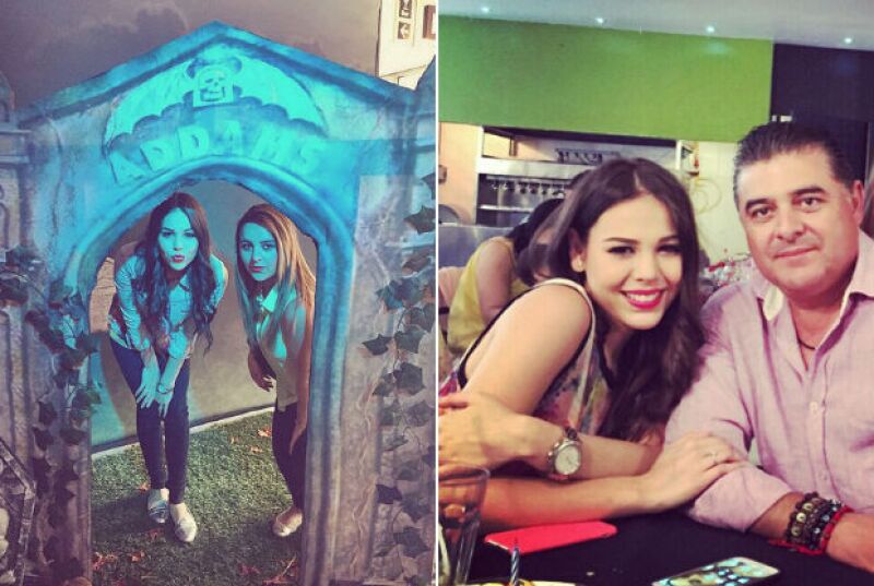 Danna pasó un fin de semana familiar, aquí con su hermana Vania y su papá.