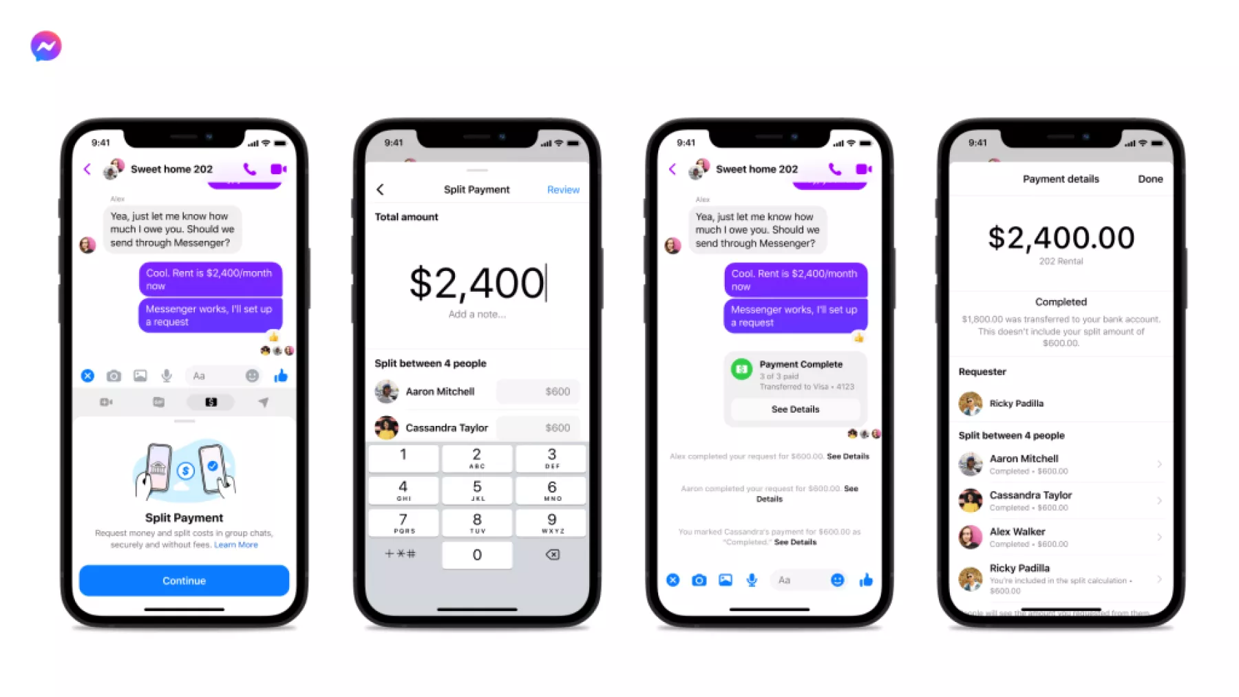 Messenger lanza función para compartir cuentas, gastos o renta desde el chat