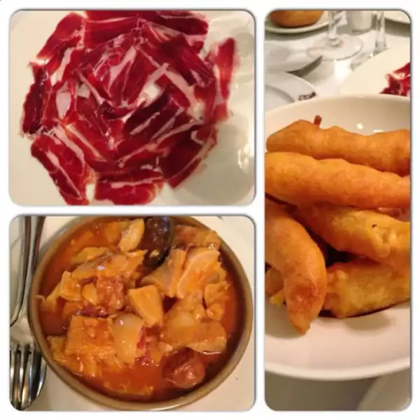 Thalía: ¡Callos a la madrileña, jamón Serrano y bacalao frito! mmmmmm