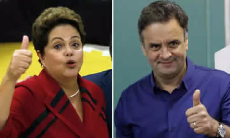 La segunda vuelta entre Rousseff (i) y Neves (d) se realizará el 26 de octubre. (Foto: Reuters)